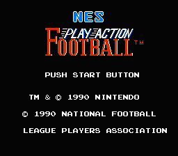 NES Play Action Football title screenshot